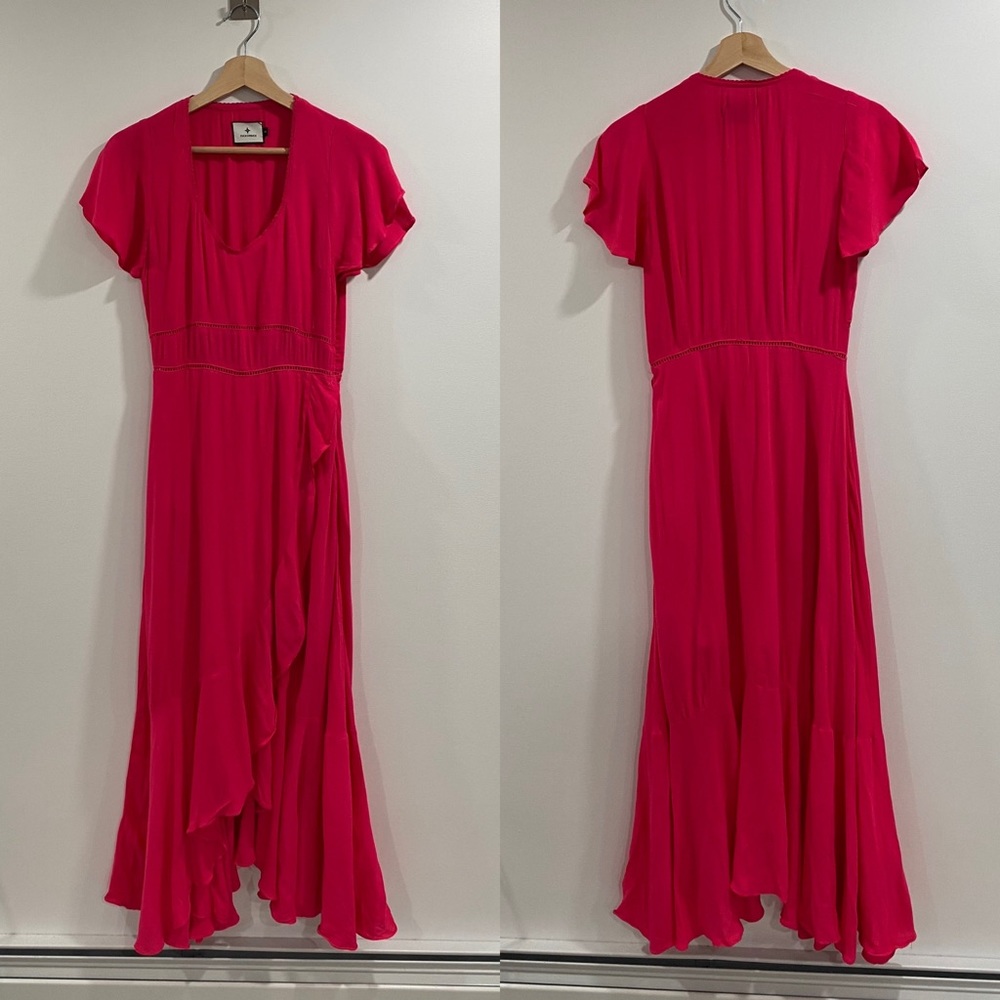 Tuckernuck Hot Pink Francesca Faux Wrap Dress Size XS‎